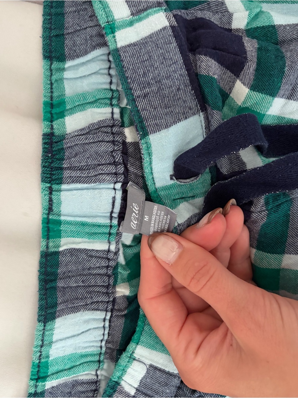 aerie Green, Navy and Light Blue Plaid Hybrid Shorts - Picture 2 of 3